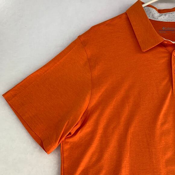 Columbia NCAA Clemson Tigers Men's Short Sleeve Orange Polo Shirt Size L - Picture 7 of 12
